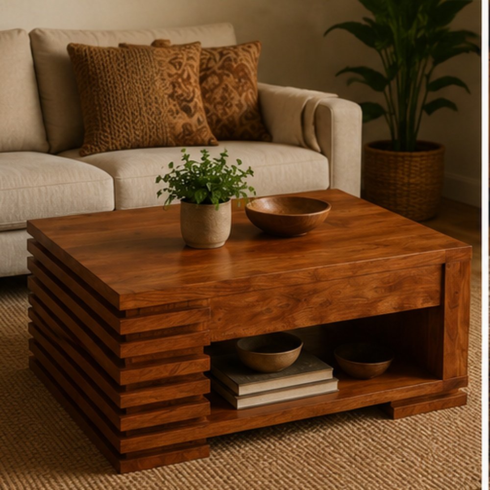 Slatted Side Coffee Table - Image 2