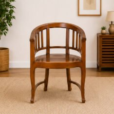 Barrel Back Wooden Chair