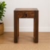 Ribbed Wood Phone Table