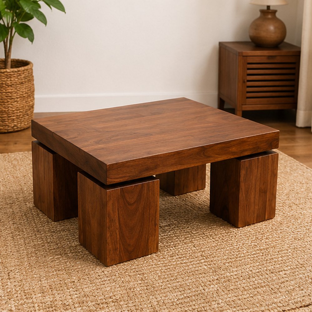 Chunky Wood Coffee Table - Image 2