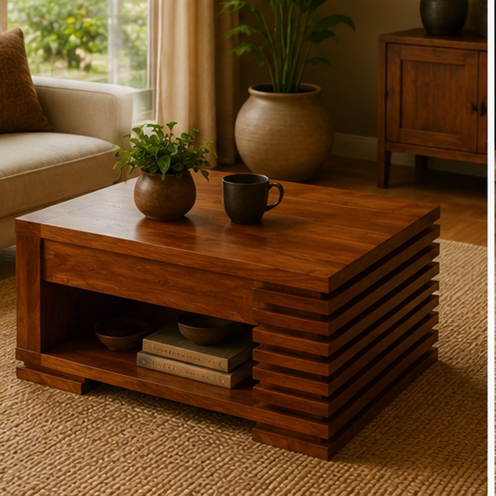 Slatted Side Coffee Table - Image 3