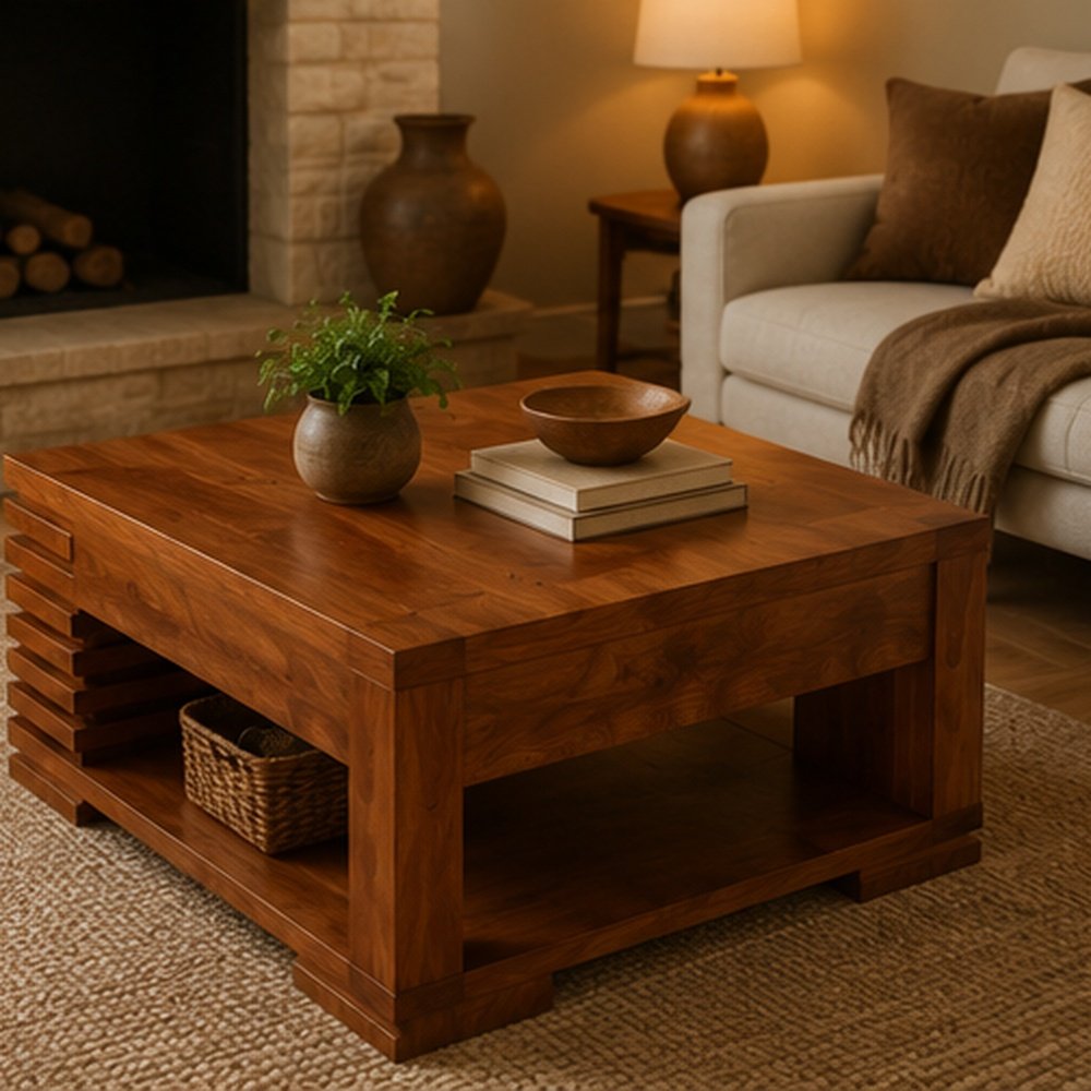 Slatted Side Coffee Table - Image 4