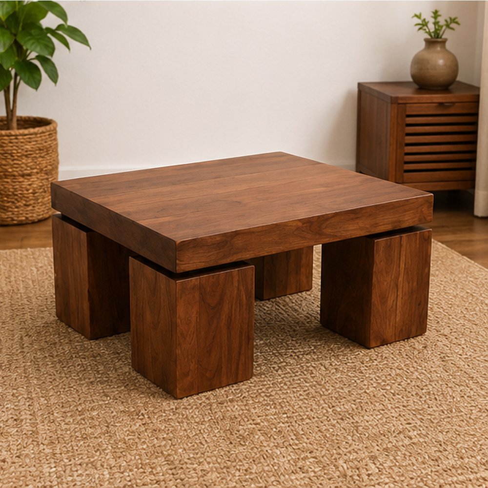 Chunky Wood Coffee Table - Image 4