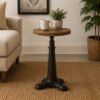 Vintage Round Pedestal Side Table