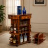 Mahogany Rolling Bar Cabinet